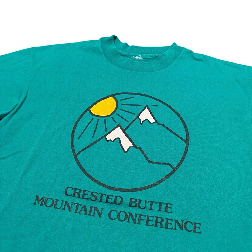 Vintage Men’s Hiking Crested Butte Aspen Colorado Tee Shirt Mountain Nature M